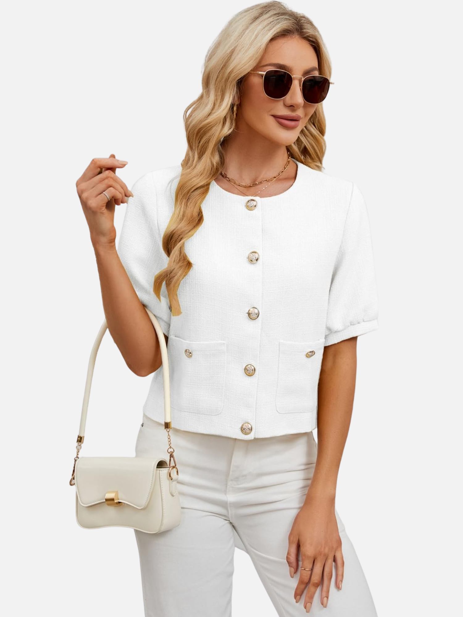 Holly | Cropped Tweed Blazer Jacket