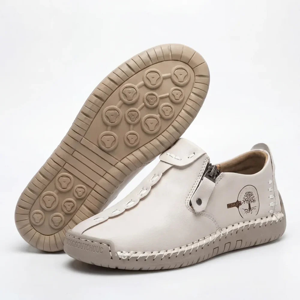 Anna™ – Hand-Stitched Slip-On Comfort Loafers | No-Bend Zipper, Wide Toe Box & All-Day Comfort