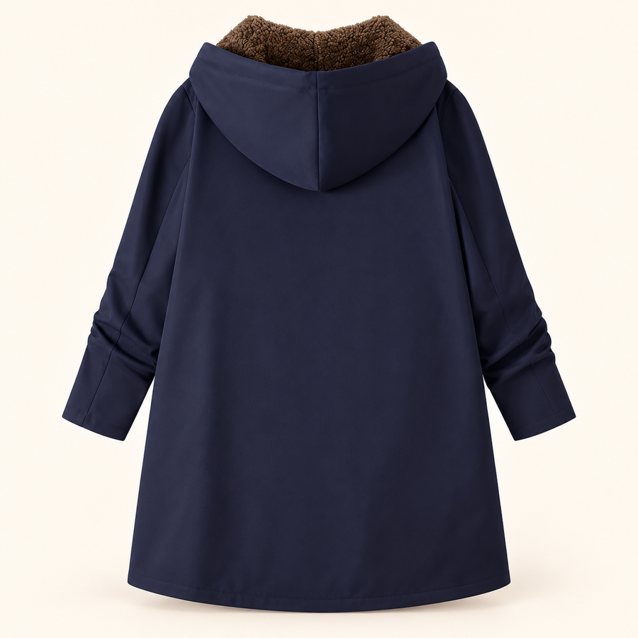 Monroe Sherpa Lined Hooded Coat - Navy Blue