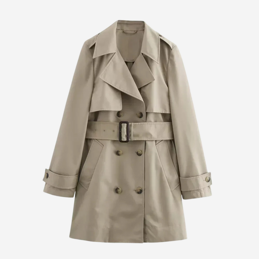 Michelle Down Jacket with High Collar - Beige