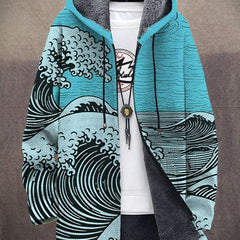 Marlowe Art-Inspired Statement Hoodie - Blue