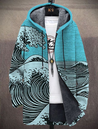 Marlowe Art-Inspired Statement Hoodie - Blue