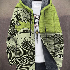 Marlowe Art-Inspired Statement Hoodie - Green