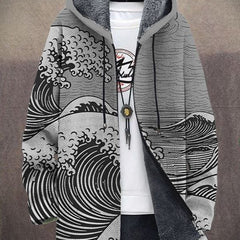 Marlowe Art-Inspired Statement Hoodie - Grey