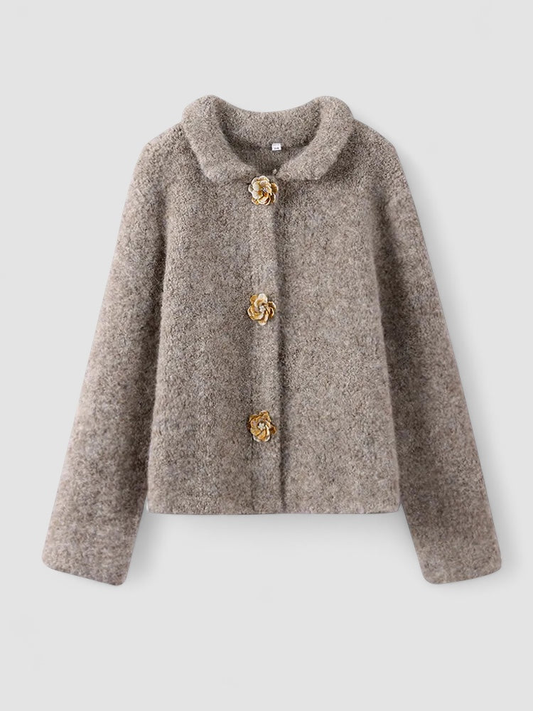 Gail Luxury Wool Cardigan - Beige