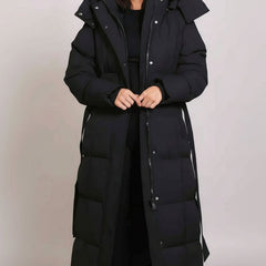 Henrietta Luxurious Longline Puffer Coat - Black