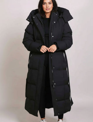 Henrietta Luxurious Longline Puffer Coat - Black