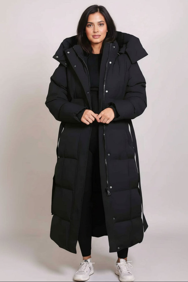 Henrietta Luxurious Longline Puffer Coat - Black