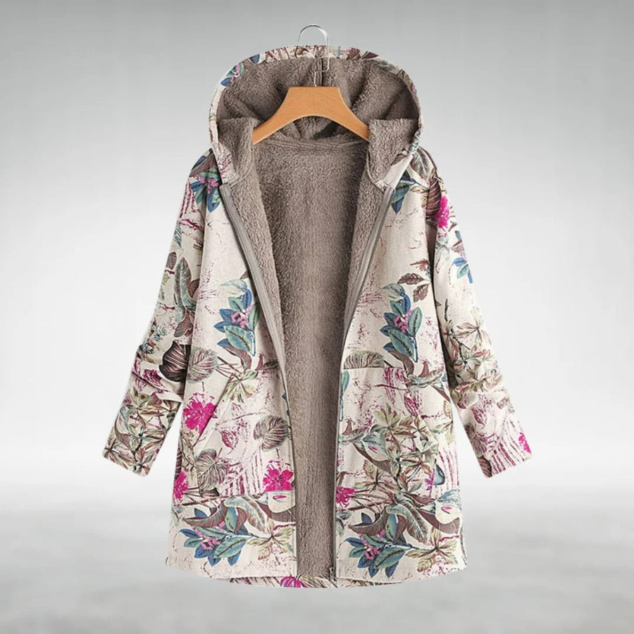 Lennox Floral Fleece Jacket - White