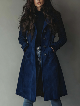 Ainsley Trench Coat - Dark Blue