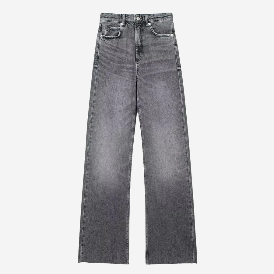Lynn Slim Straight Jeans - Light Grey