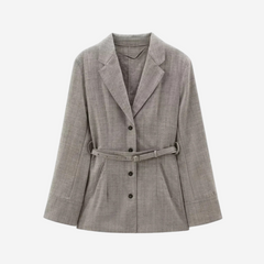 Margaret Belted Blazer - Grey
