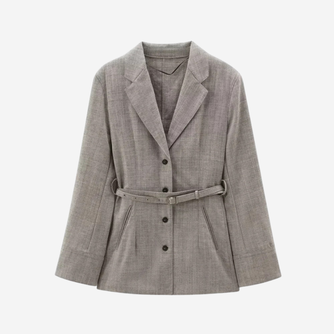 Margaret Belted Blazer - Grey