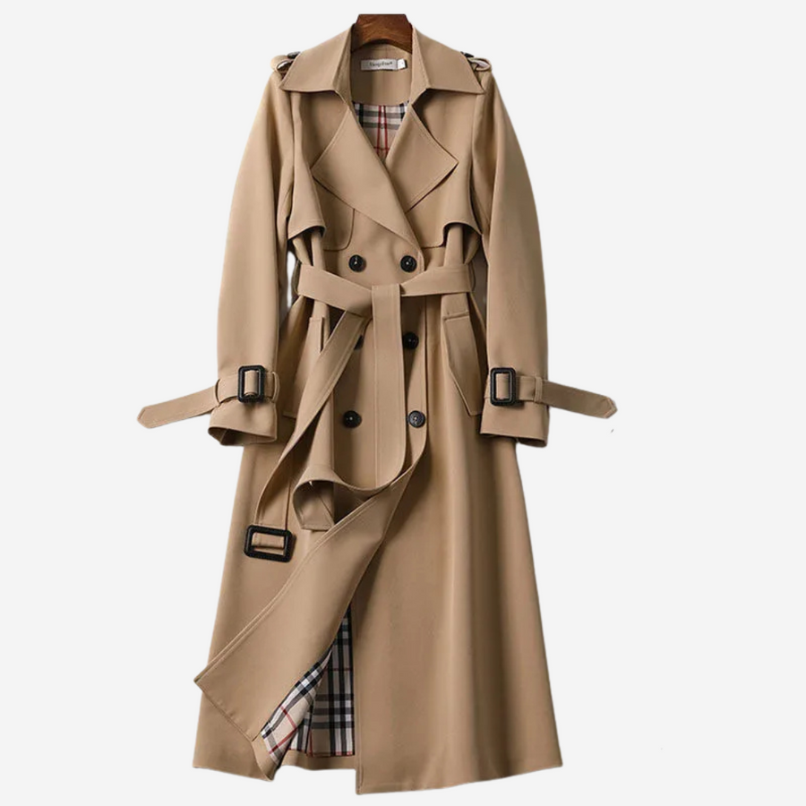 Julie Elegant Trench Jacket - Caramel Macchiato