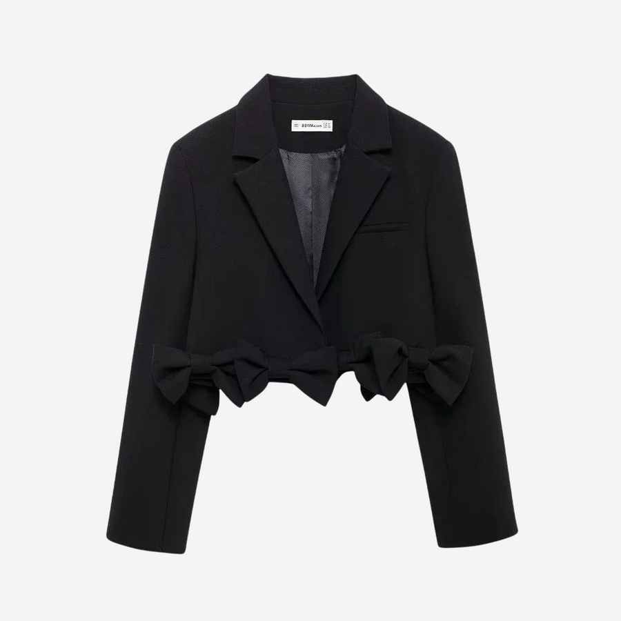 Ruth Fitted Cropped Blazer - Black