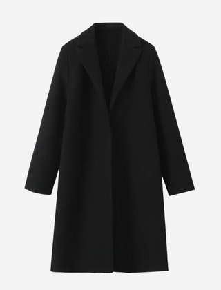 Angela Classic Wool Blend Coat - Black