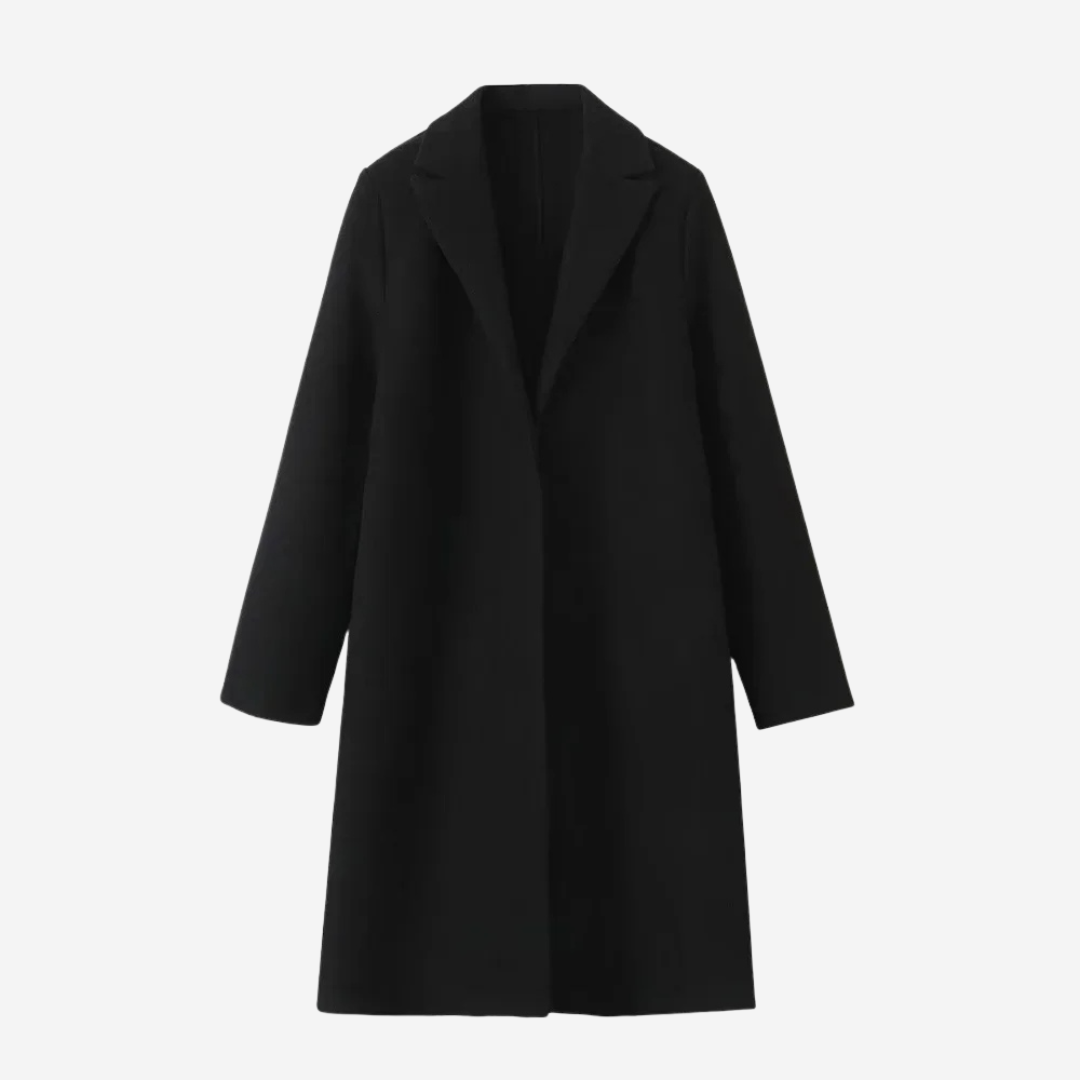 Angela Classic Wool Blend Coat - Black