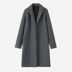 Angela Classic Wool Blend Coat - Grey