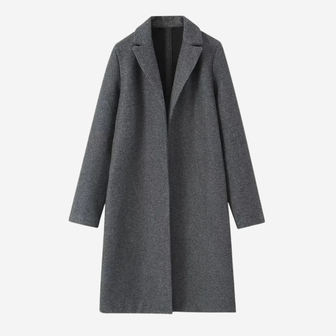Angela Classic Wool Blend Coat - Grey
