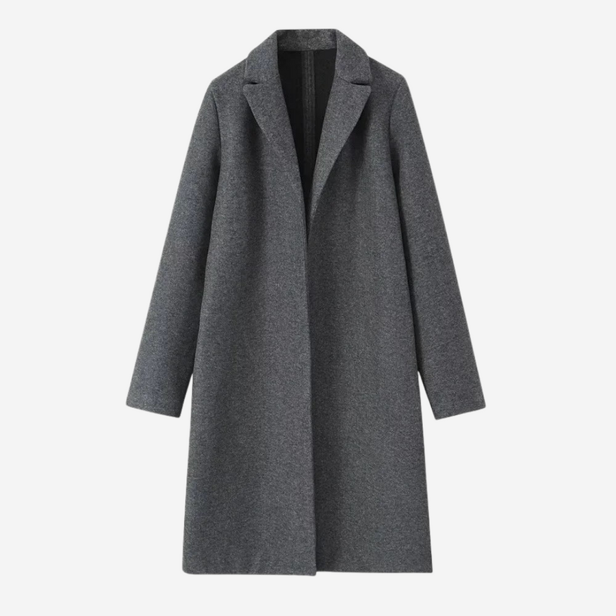 Angela Classic Wool Blend Coat - Grey