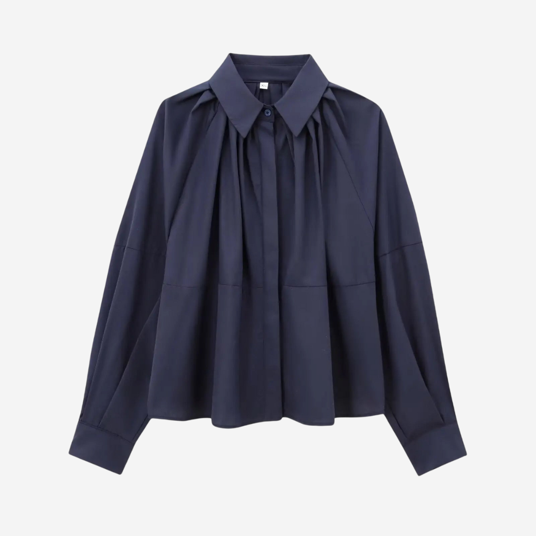 Beverly Pleated Blouse - Blue