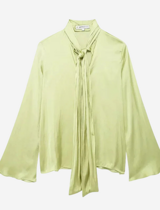 Jean Tie-Neck Blouse - Green