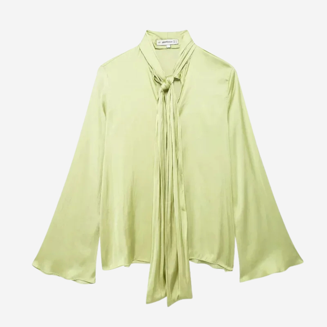 Jean Tie-Neck Blouse - Green