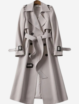 Julie Elegant Trench Jacket - Grey