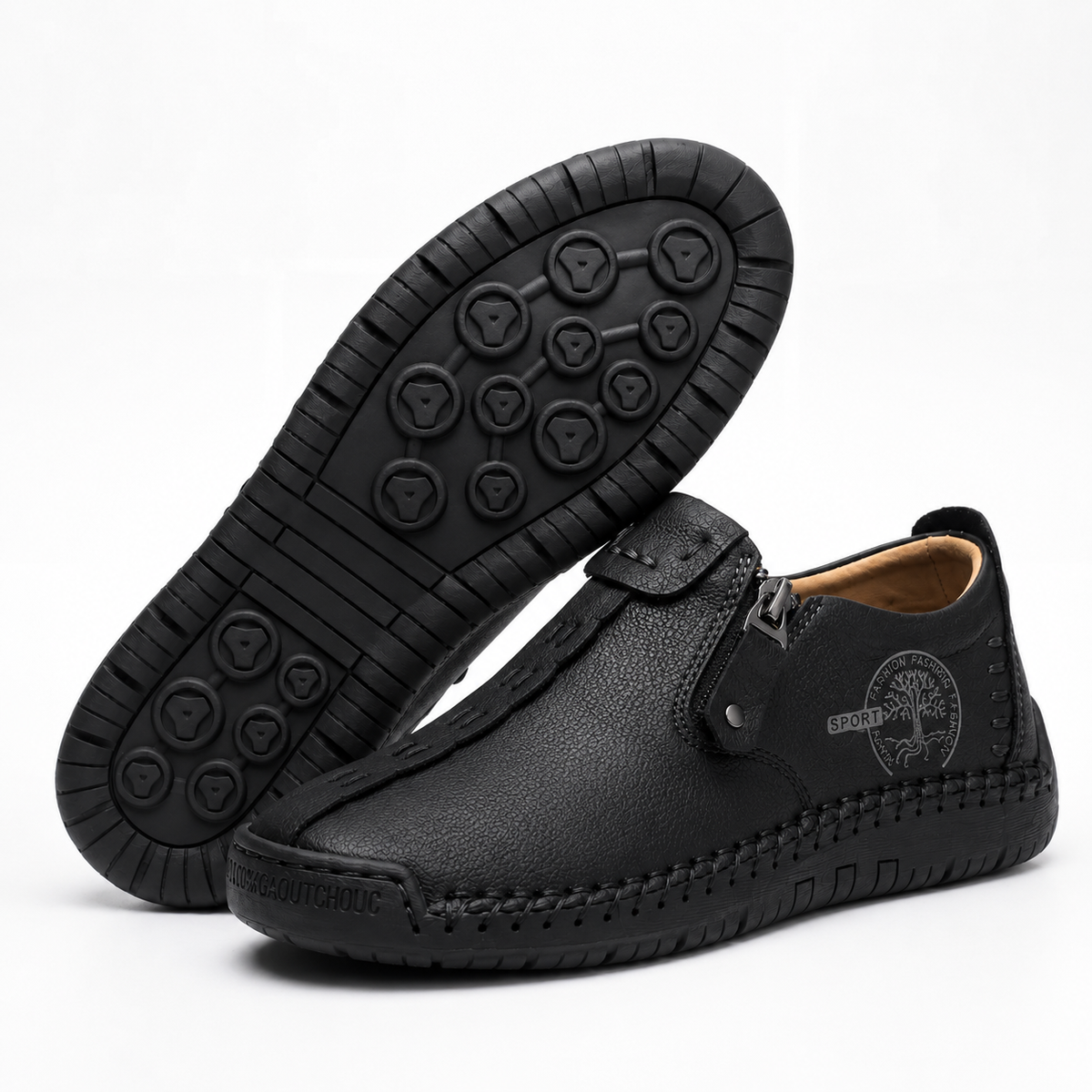 Anna™ – Hand-Stitched Slip-On Comfort Loafers | No-Bend Zipper, Wide Toe Box & All-Day Comfort