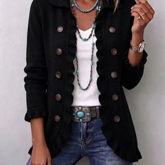 Gwen Ruffled Jacket - Black