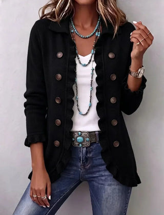 Gwen Ruffled Jacket - Black