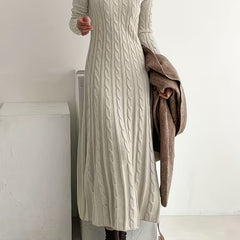 Lucille Elegant Long Dress - Beige