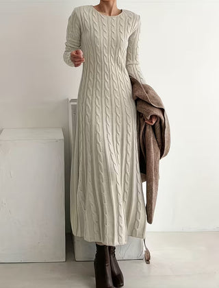 Lucille Elegant Long Dress - Beige