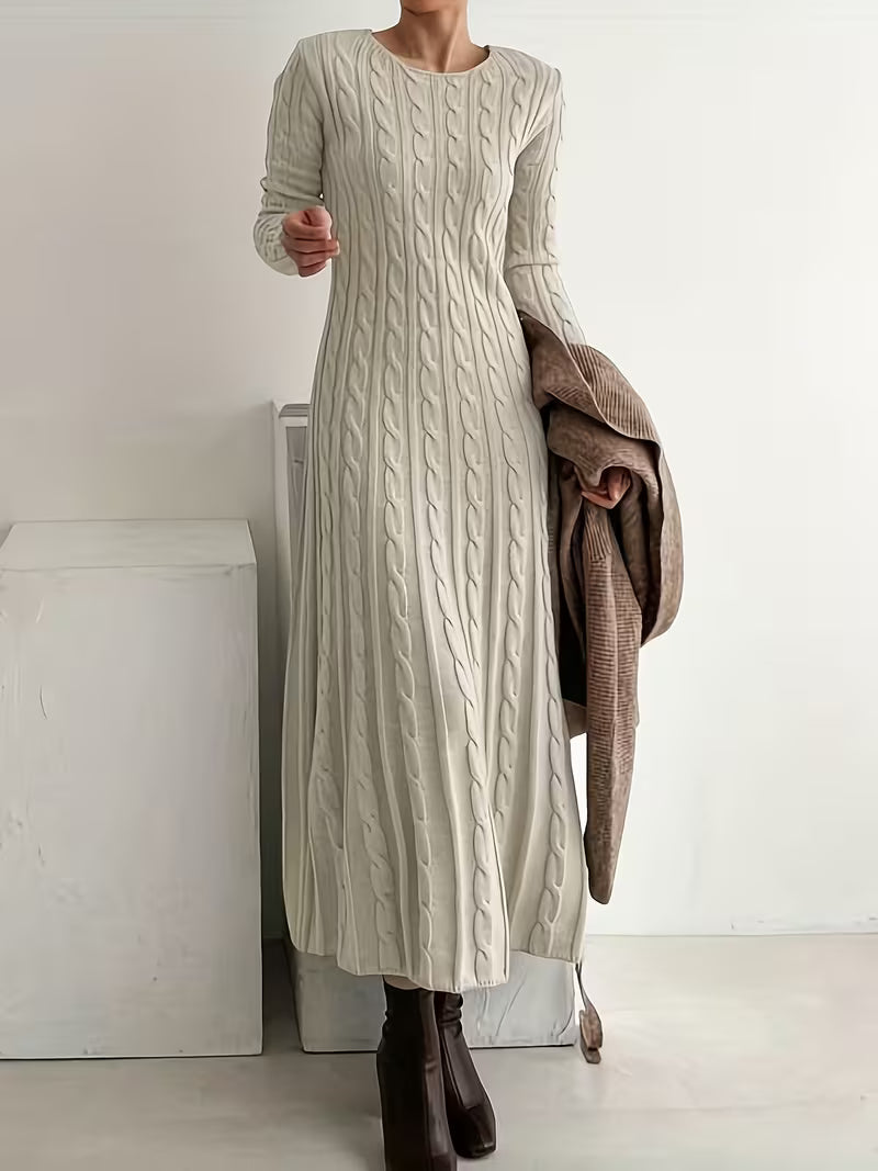 Lucille Elegant Long Dress - Beige