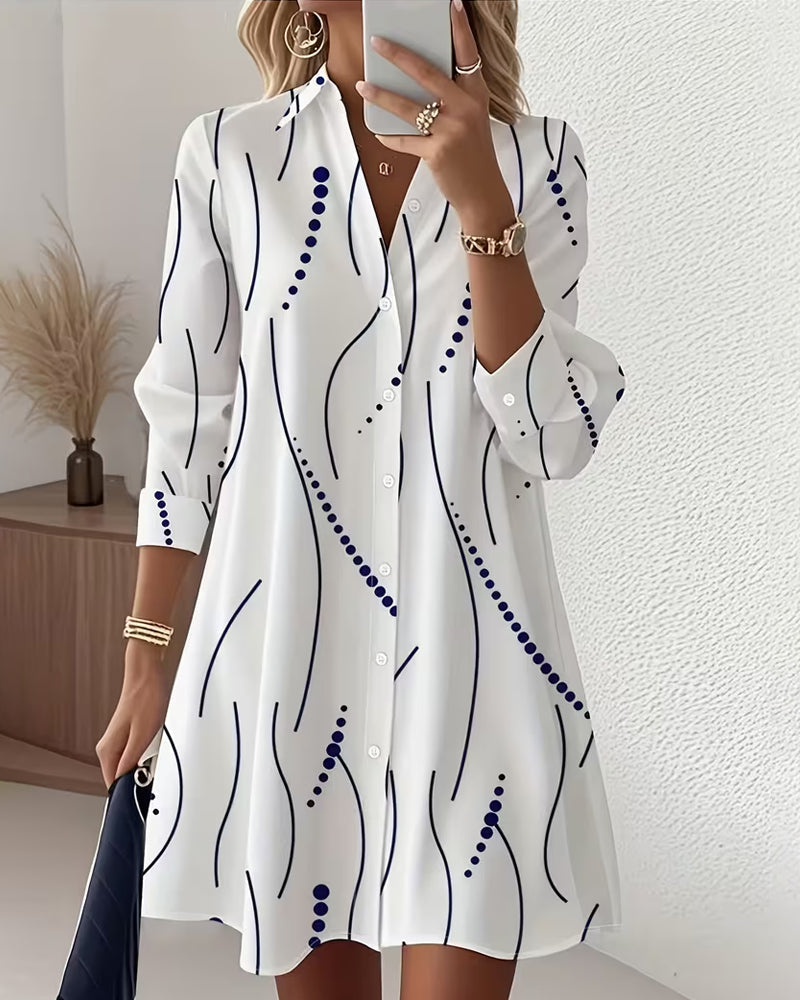 Nova | Wavy Collar Shirt Dress