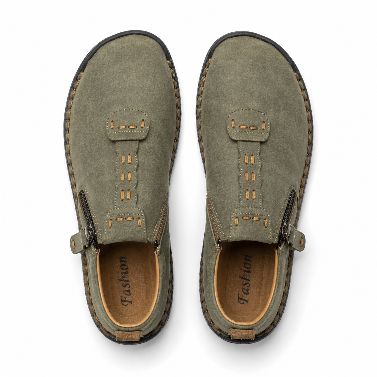 Anna™ – Hand-Stitched Slip-On Comfort Loafers | No-Bend Zipper, Wide Toe Box & All-Day Comfort