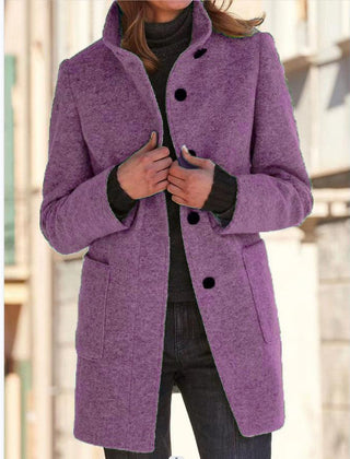 Clara Classic Wool Coat - Light Purple