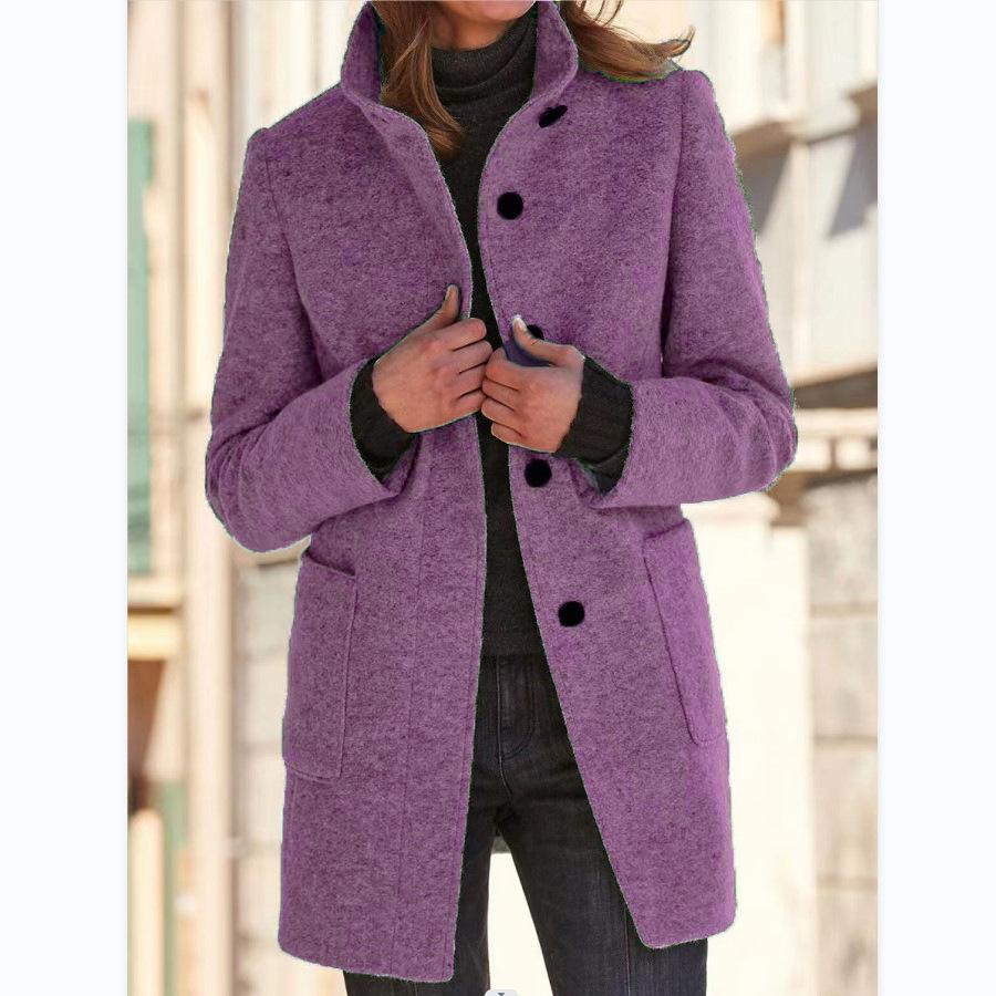 Clara Classic Wool Coat - Light Purple