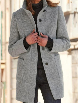 Clara Classic Wool Coat - Light Grey