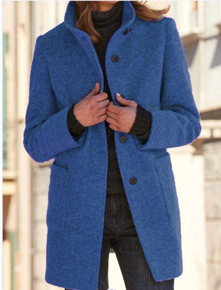 Clara Classic Wool Coat - Dark Blue