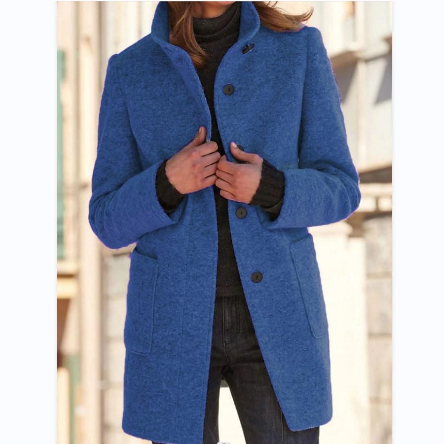 Clara Classic Wool Coat - Dark Blue
