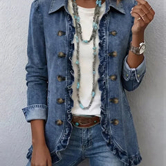 Gwen Ruffled Jacket - Medium Blue