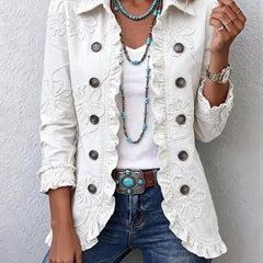 Gwen Ruffled Jacket - White