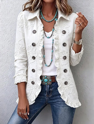 Gwen Ruffled Jacket - White