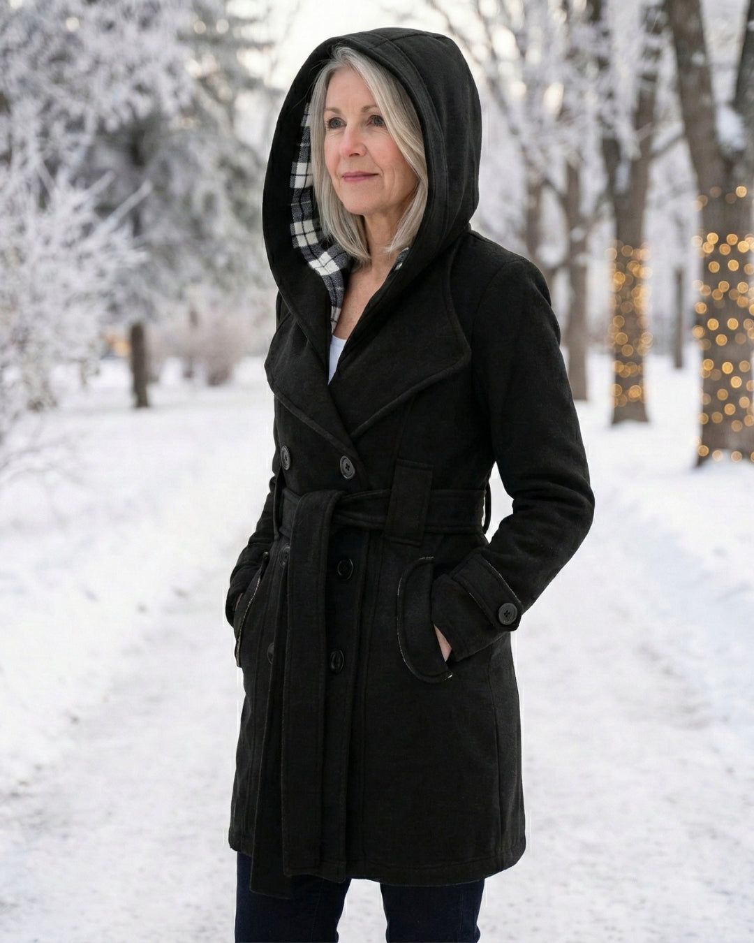 Victoria | Plaid Collar Wool Coat