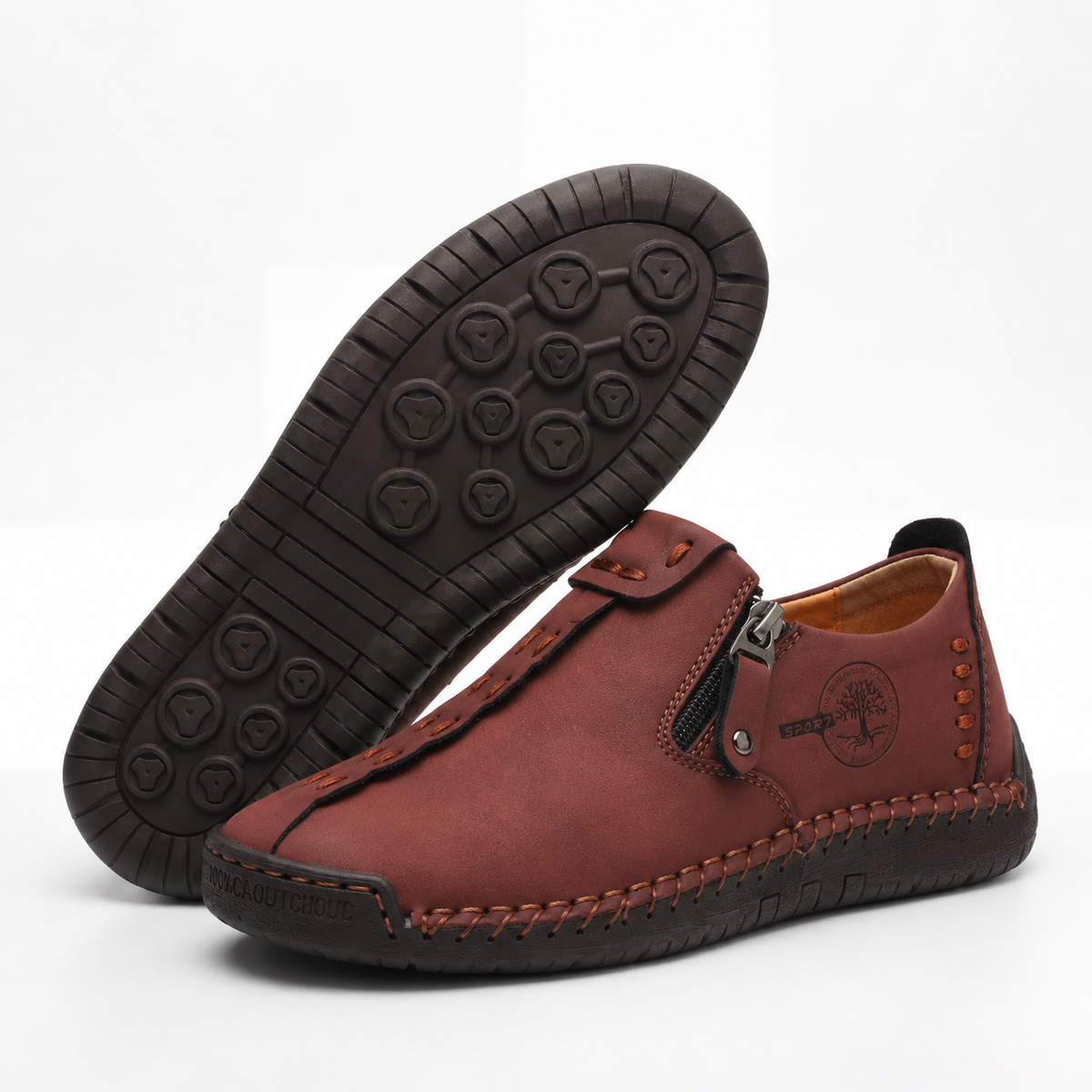 Anna™ – Hand-Stitched Slip-On Comfort Loafers | No-Bend Zipper, Wide Toe Box & All-Day Comfort